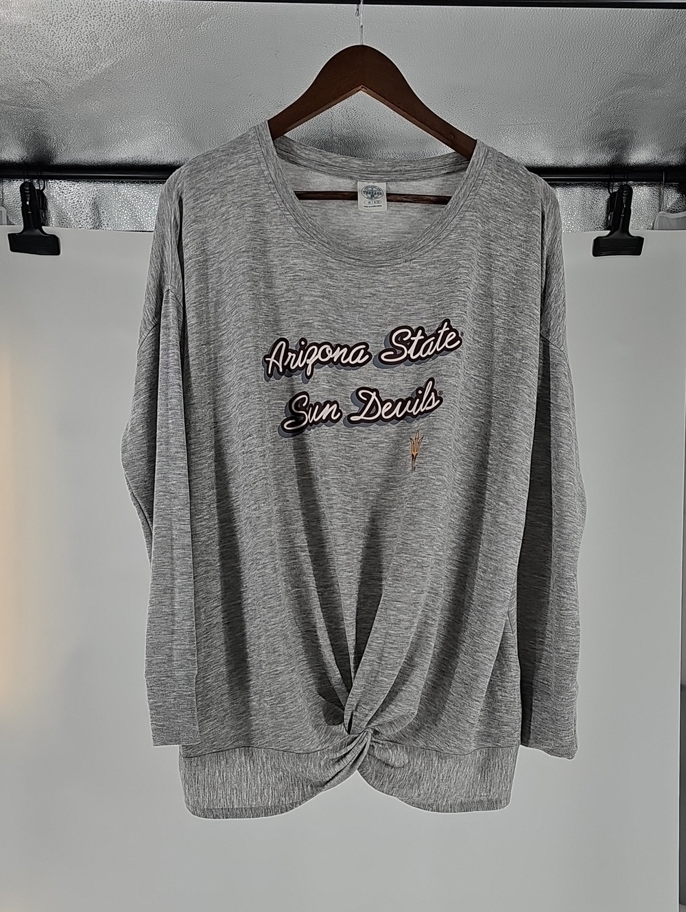Arizona State Sun Devils Grey Twist Hem Sweatshirt (Oversize)